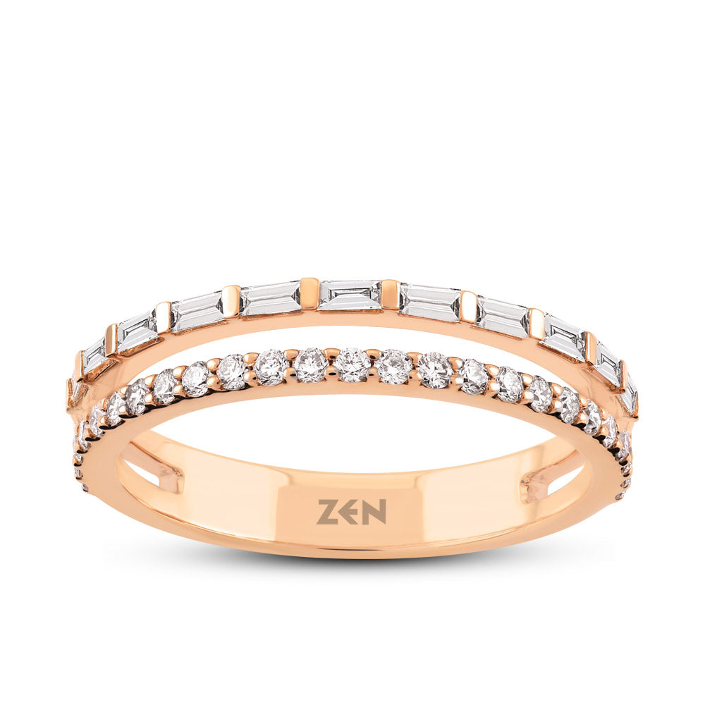 0.44 ct. Baguette Diamantring