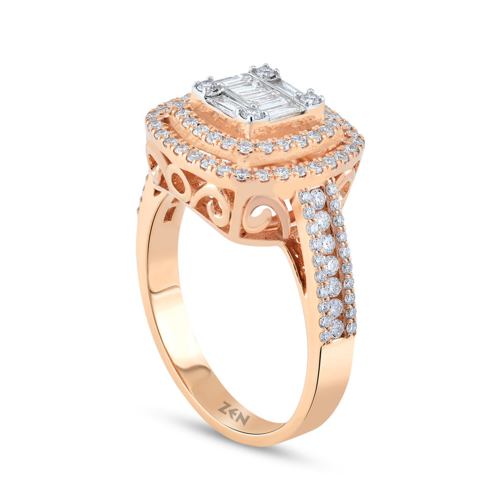 0.93 ct. Baguette Diamantring