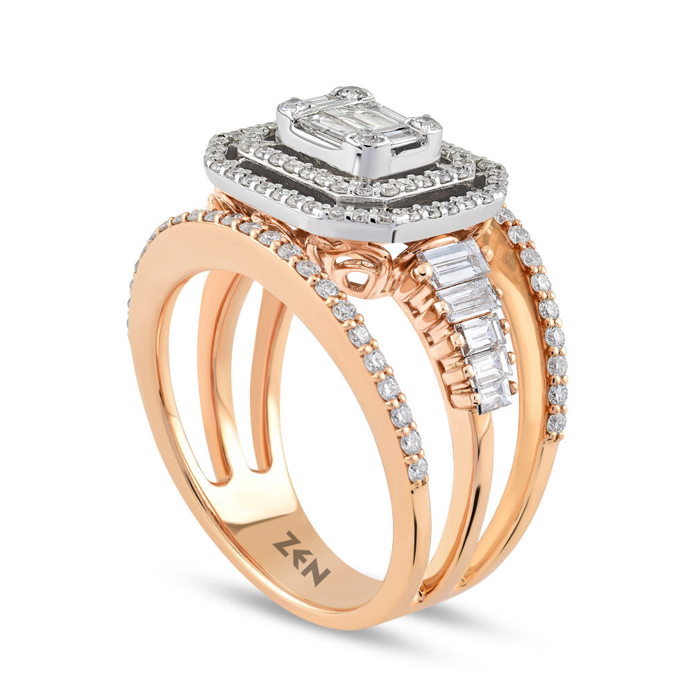 0.99 ct. Baguette Diamantring