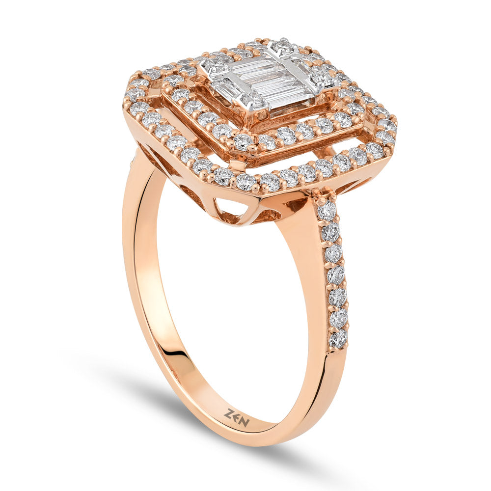 0.63 ct. Baguette Diamantring