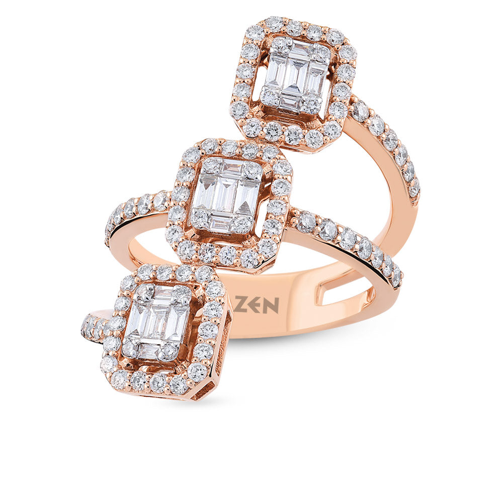 0.96 ct. Baguette Diamantring