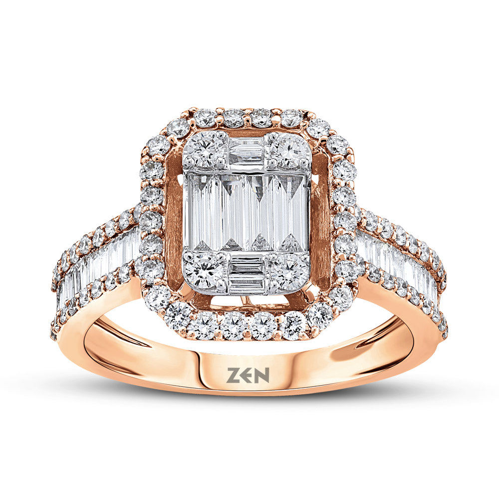 1.00 ct. Baguette Diamantring