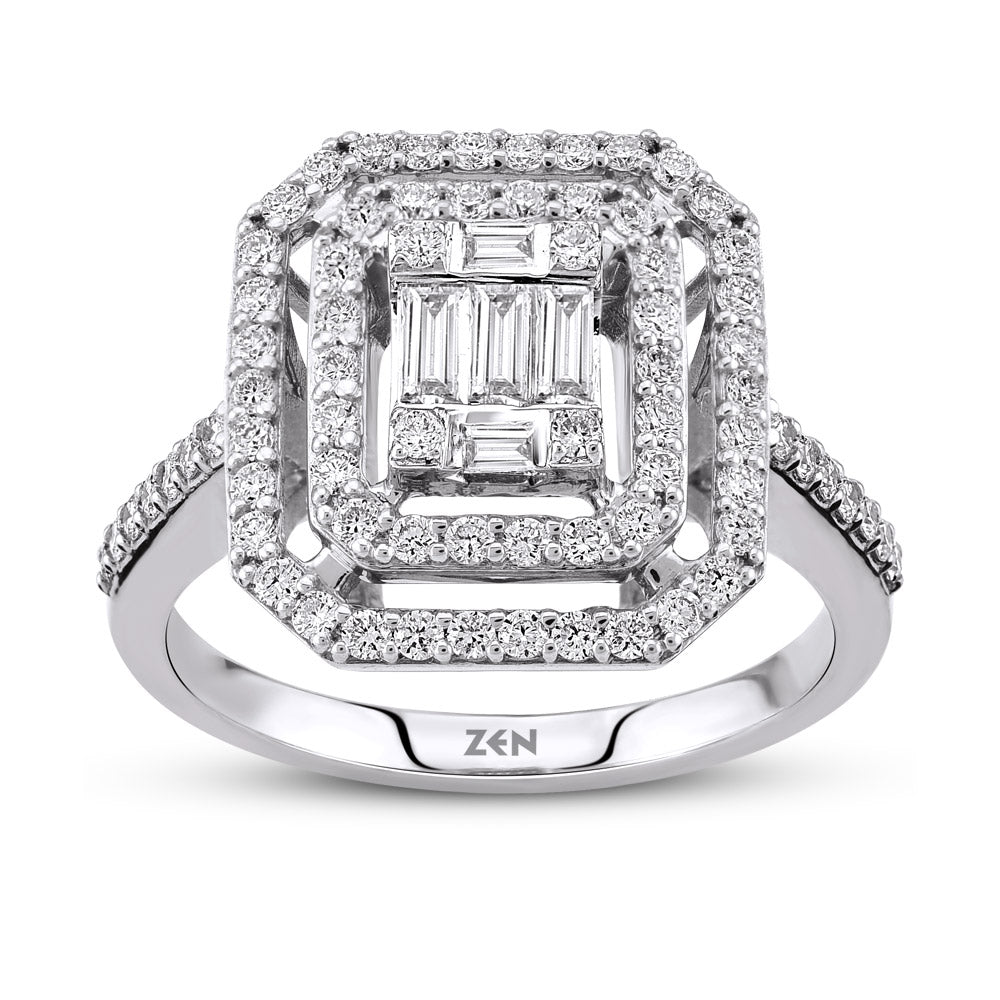 0.63 ct. Baguette Diamantring