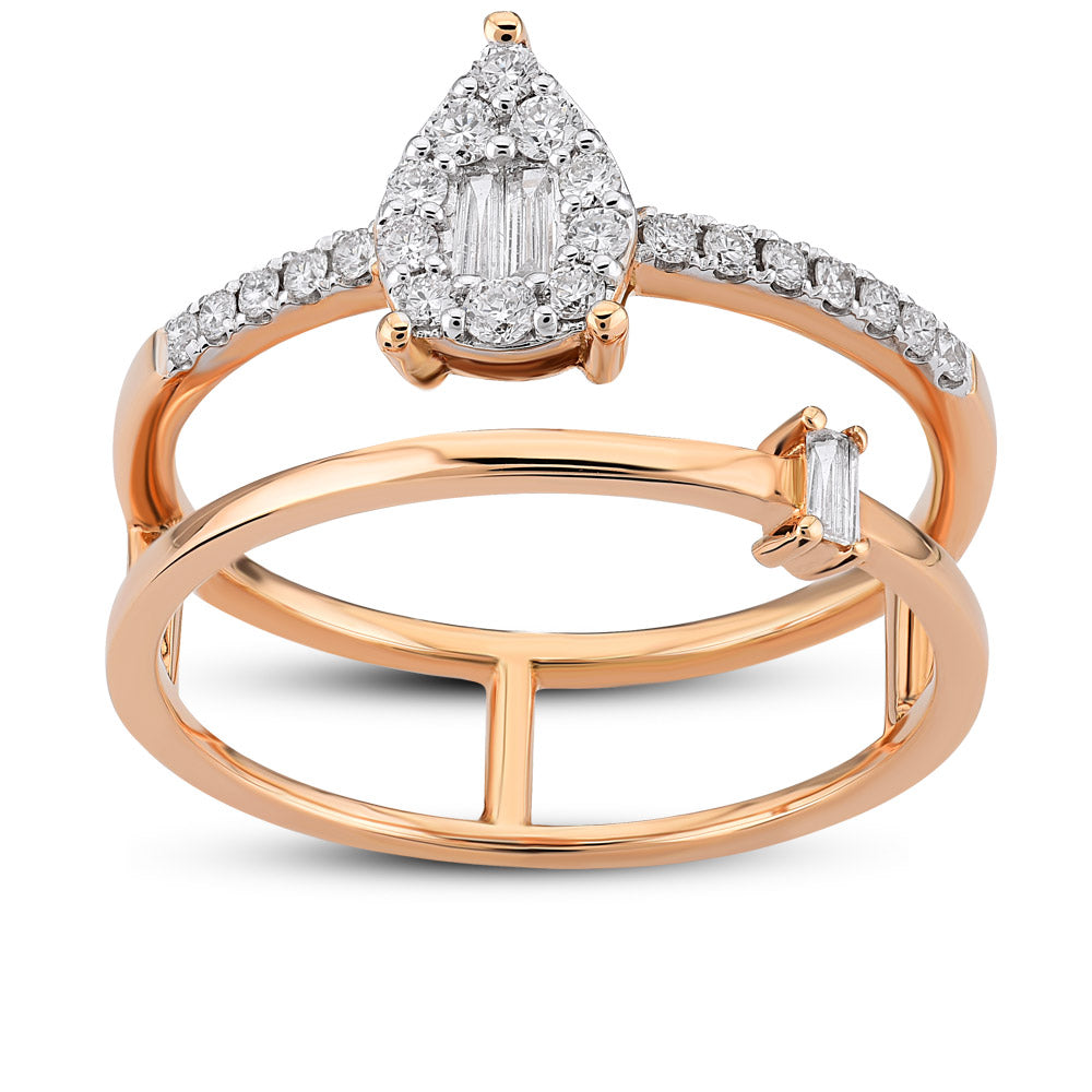 0.28 ct. Baguette Diamantring