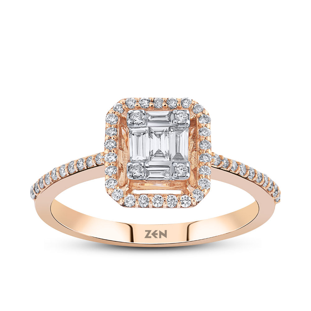 0.38 ct. Baguette Diamantring