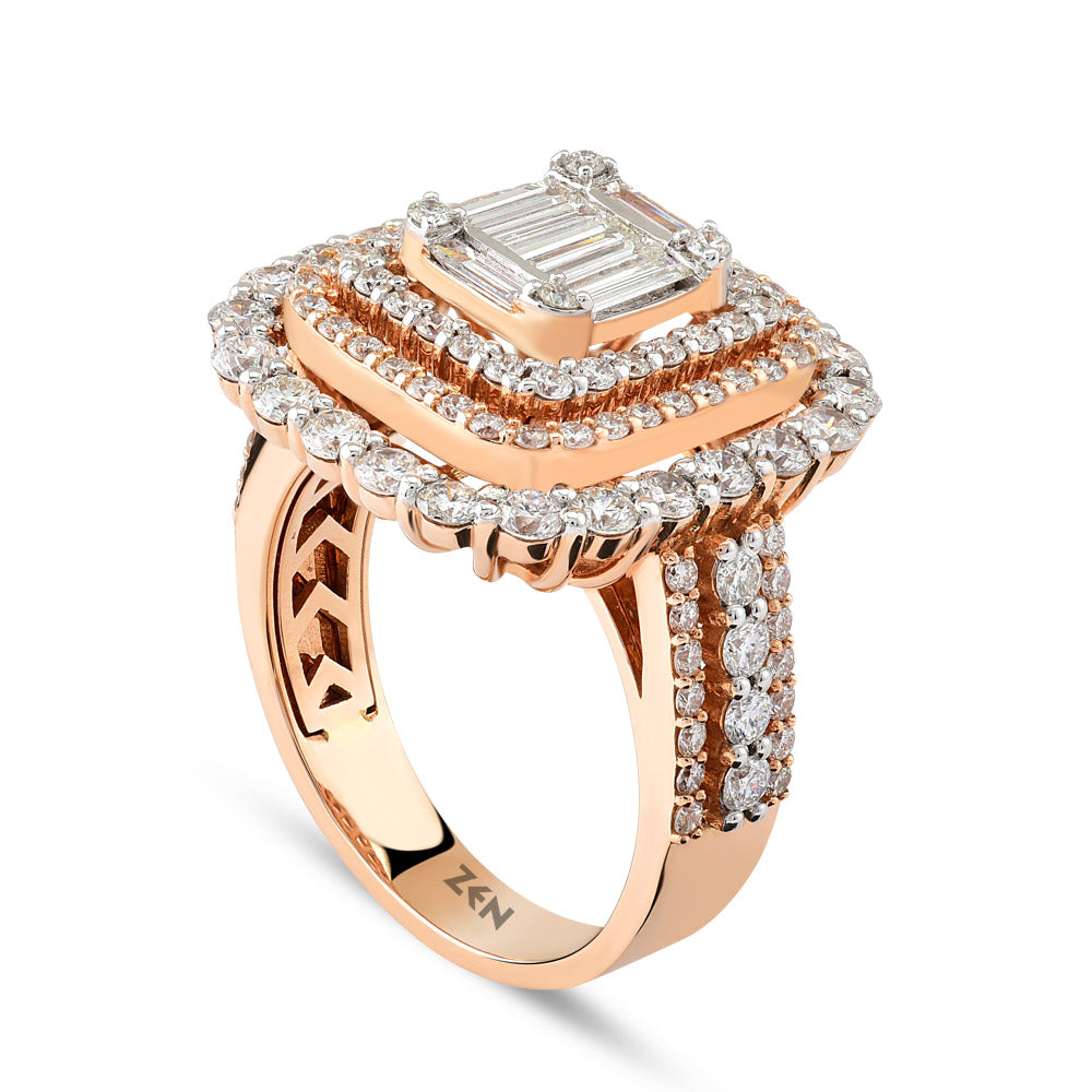 2.19 ct. Baguette Diamantring