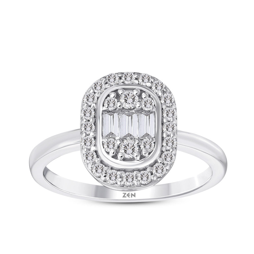 0.42 ct. Baguette Diamantring