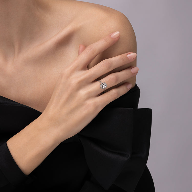 0.03 ct. Baguette Diamantring