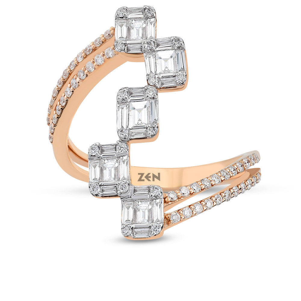 0.53 ct. Baguette Diamantring