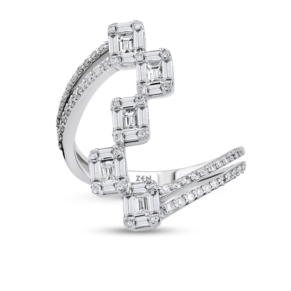 0.53 ct. Baguette Diamantring
