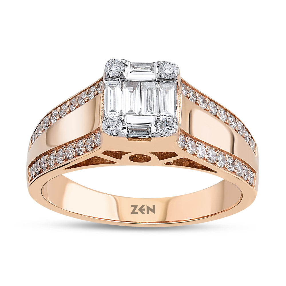 0.52 ct. Baguette Diamantring