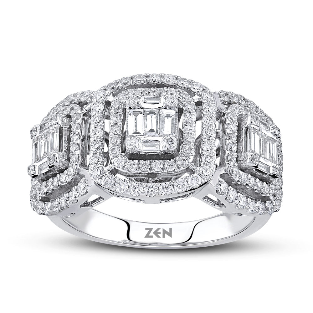 0.95 ct. Baguette Diamantring