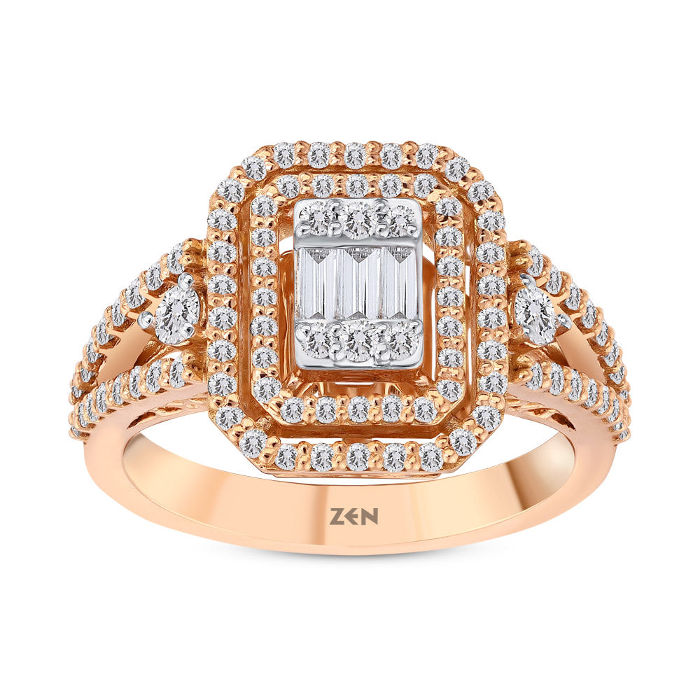 0.75 ct. Baguette Diamantring