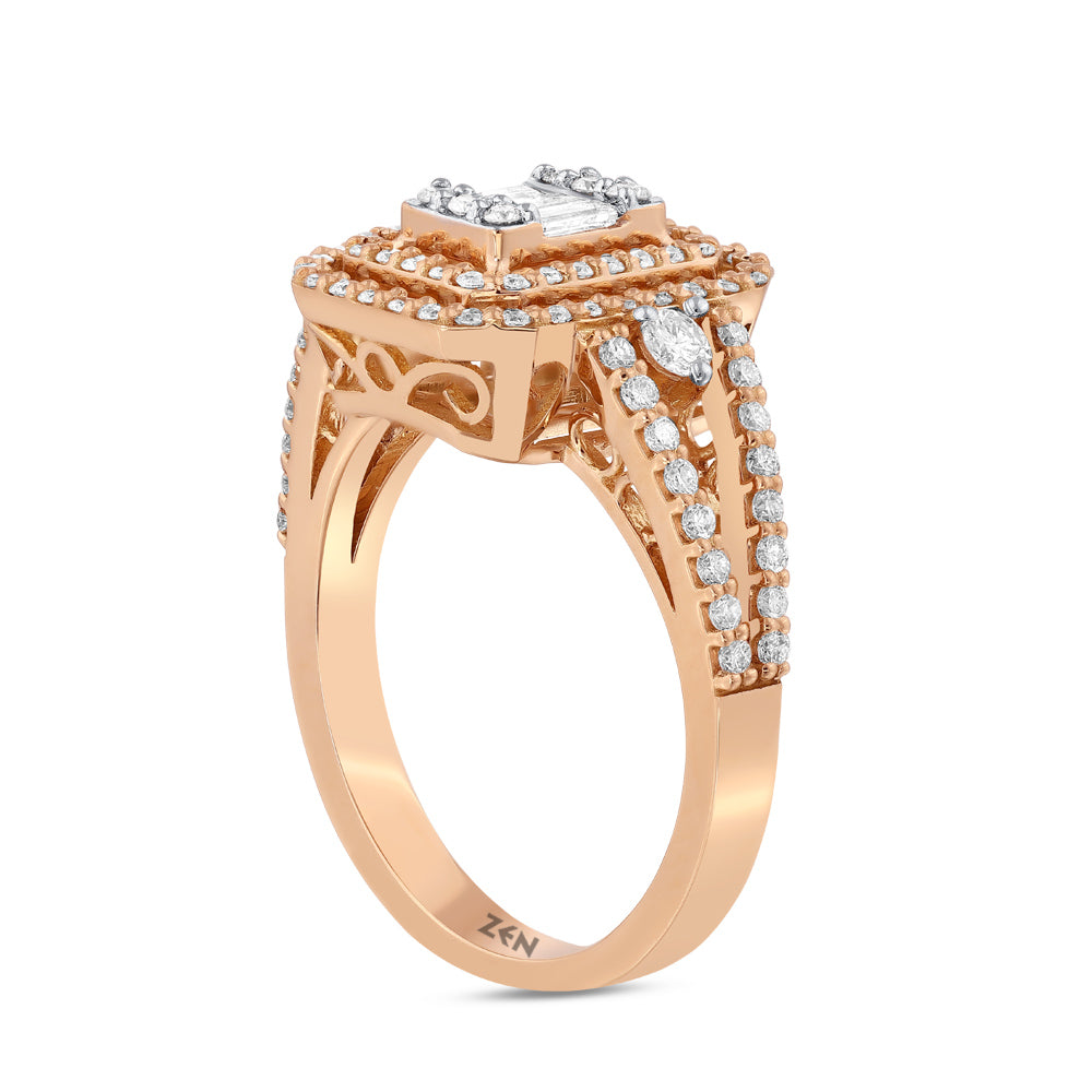 0.75 ct. Baguette Diamantring