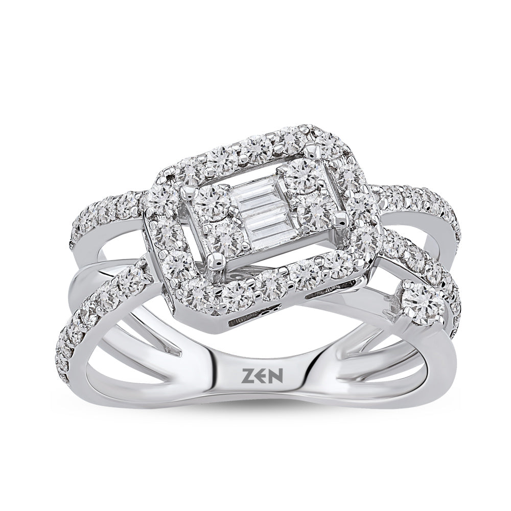 0.86 ct. Baguette Diamantring