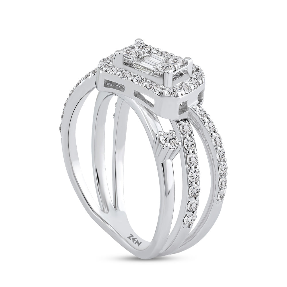 0.86 ct. Baguette Diamantring
