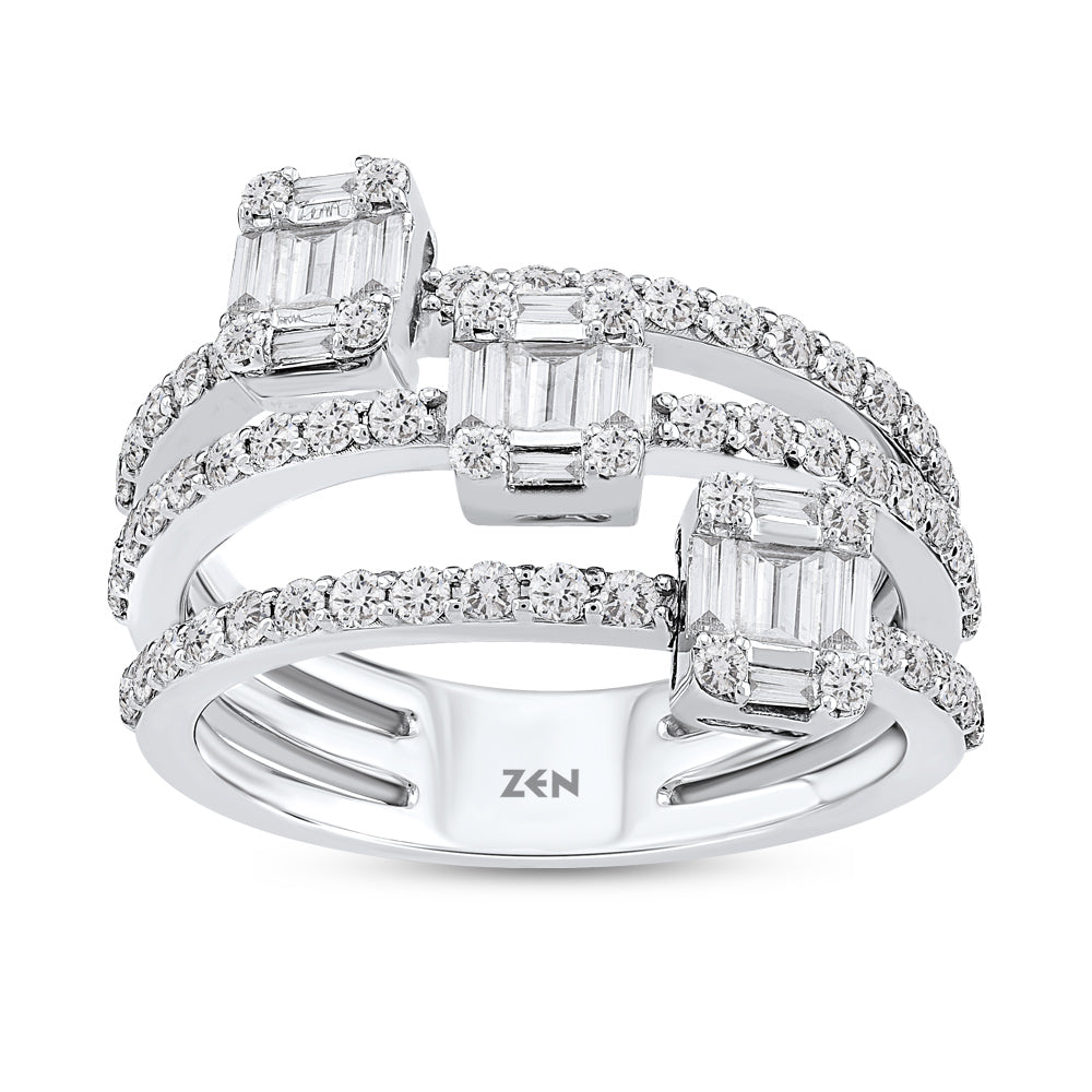 0.90 ct. Baguette Diamantring