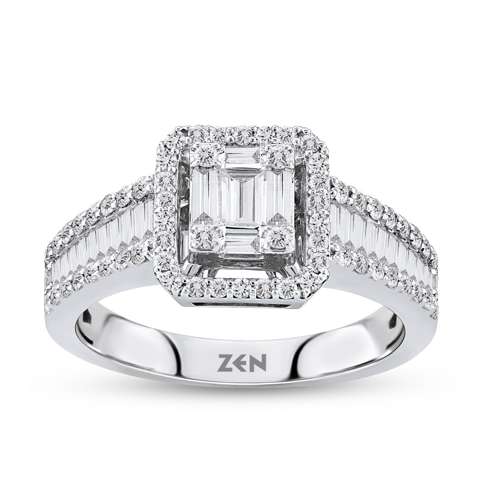 0.77 ct. Baguette Diamantring