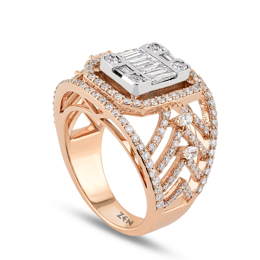 1.55 ct. Baguette Diamantring