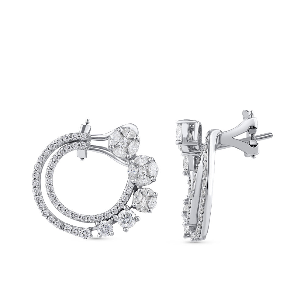 1.86 ct. Creolen Diamant Ohrringe