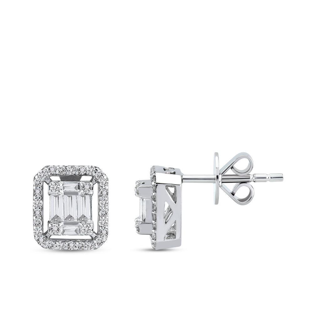 0.34 ct. Baguette Diamant Ohrringe