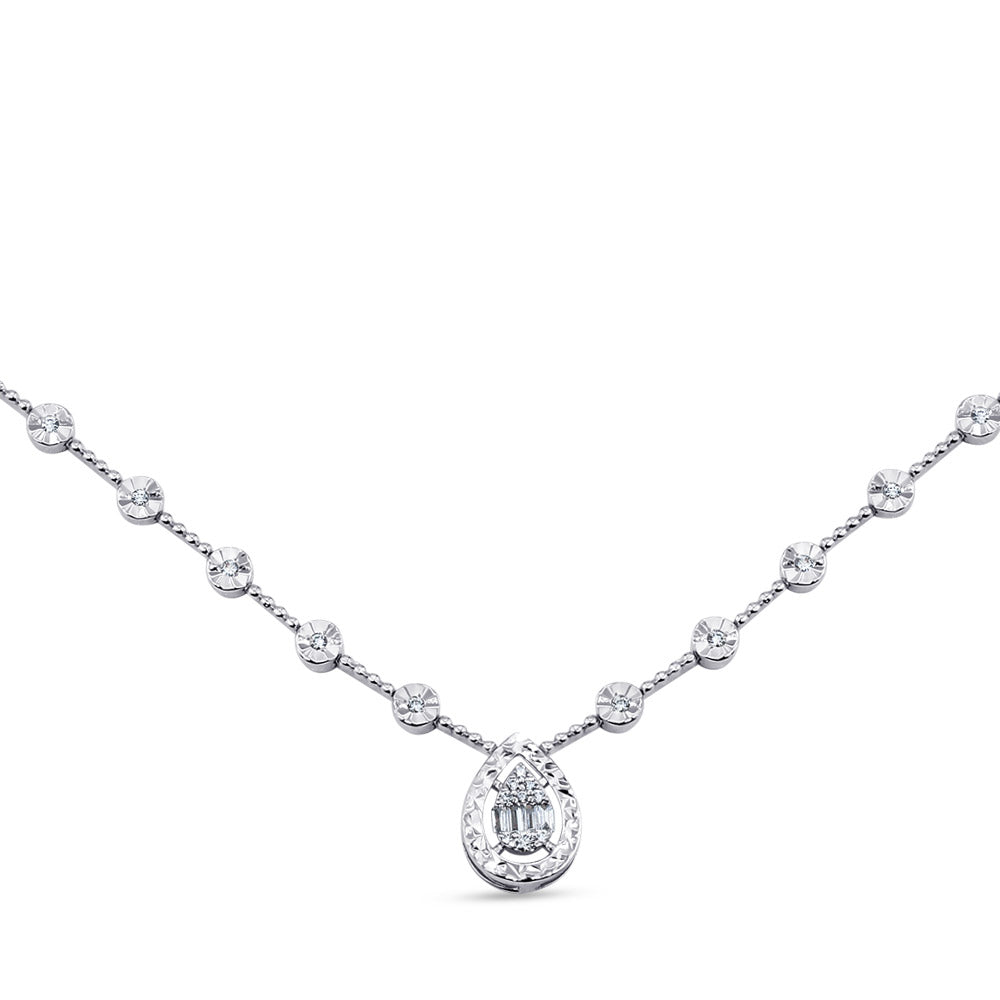 0.25 ct. Baguette Diamant Halskette