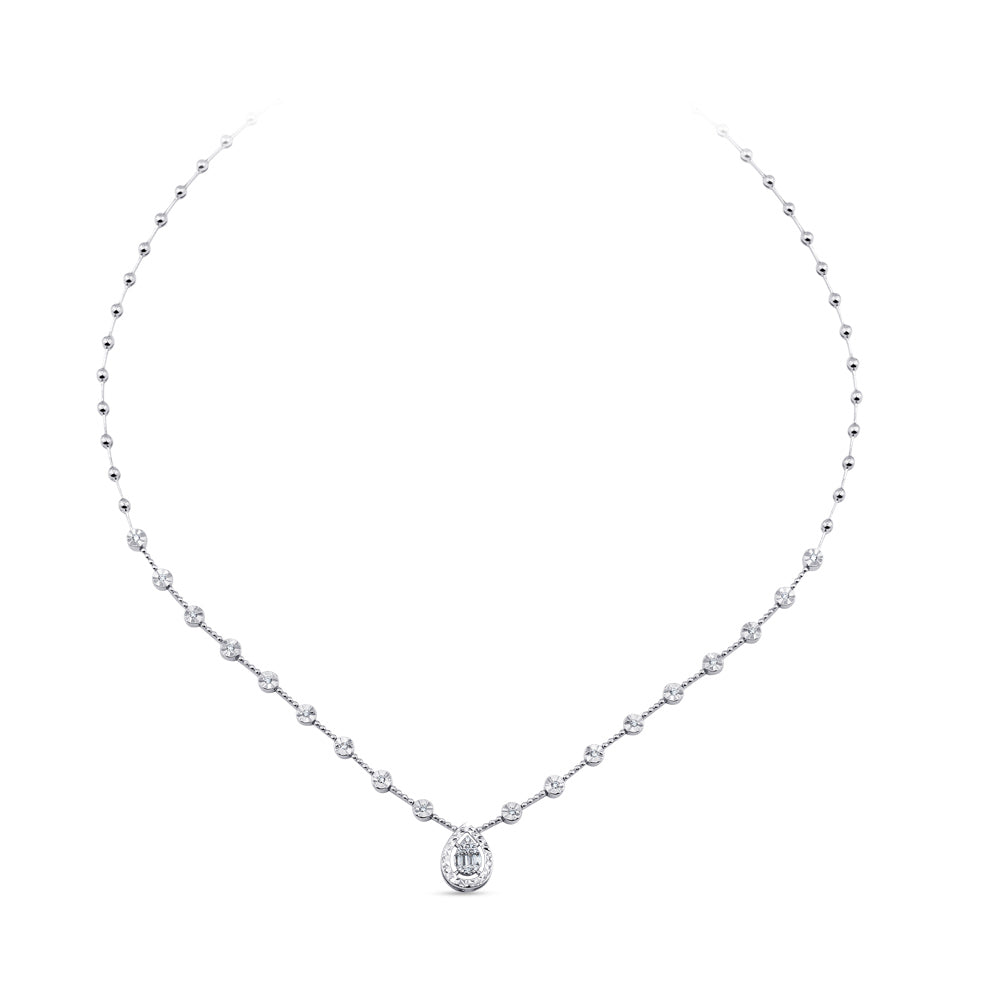 0.25 ct. Baguette Diamant Halskette