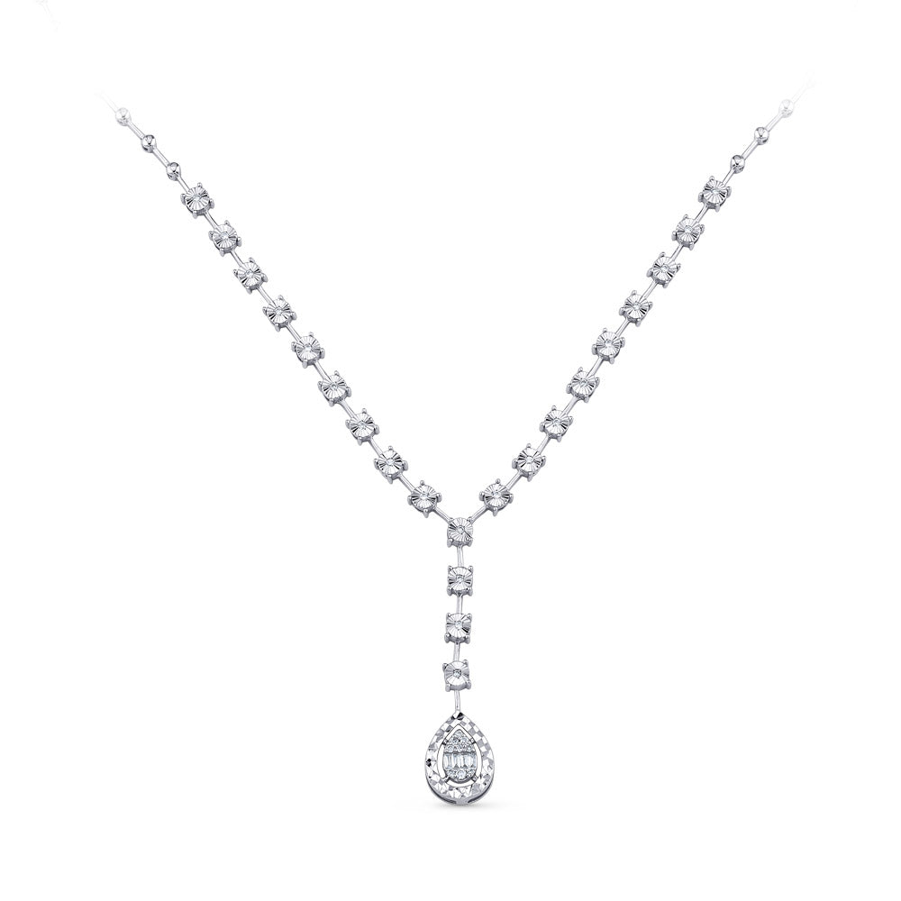 0.21 ct. Baguette Diamant Halskette