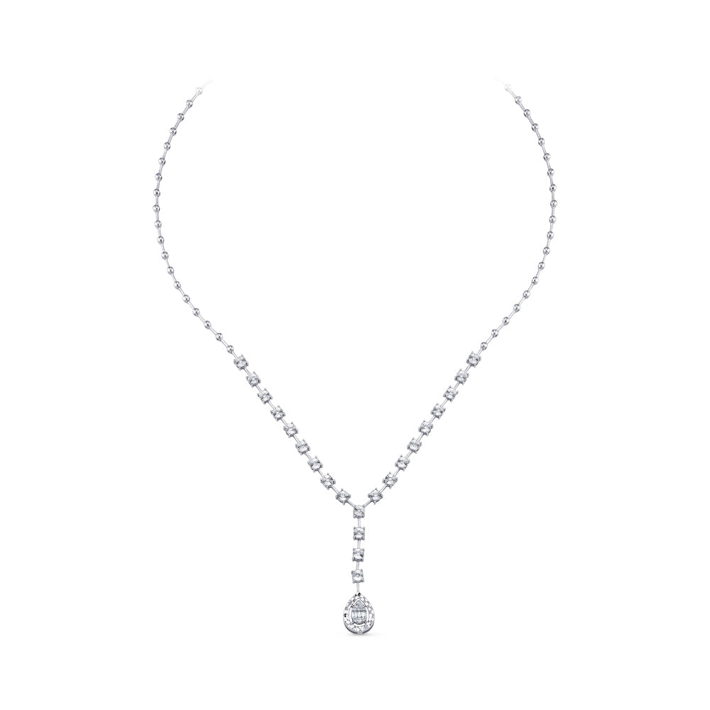 0.21 ct. Baguette Diamant Halskette