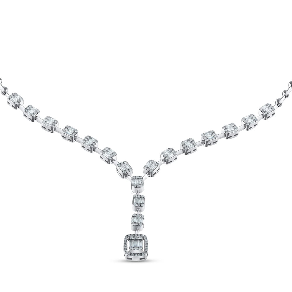 1.79 ct. Baguette Diamant Halskette