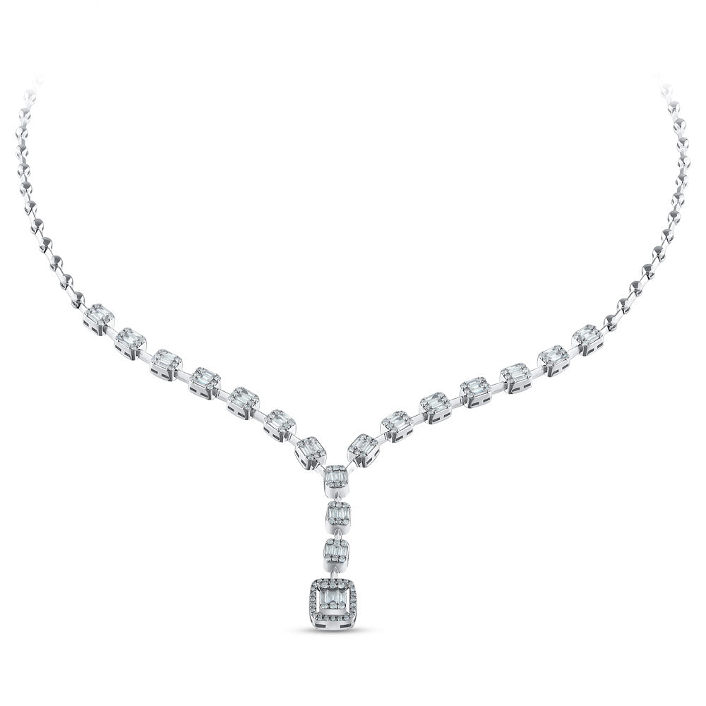 1.79 ct. Baguette Diamant Halskette