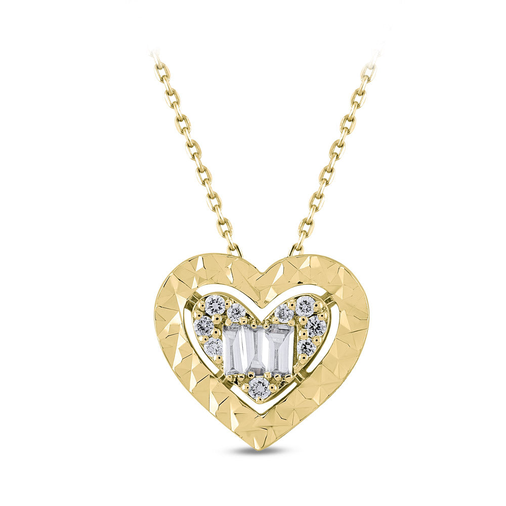 0.11 ct. Heart Diamond Necklace