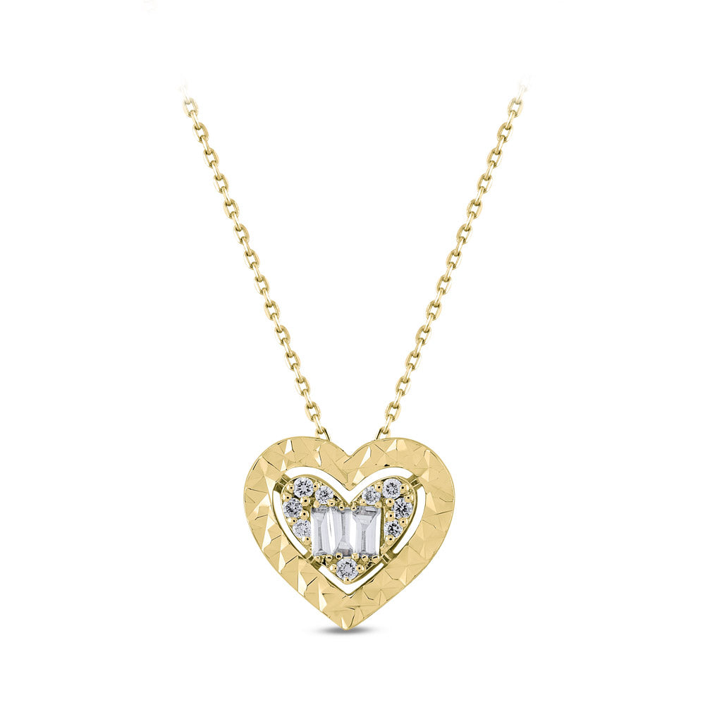 0.11 ct. Heart Diamond Necklace