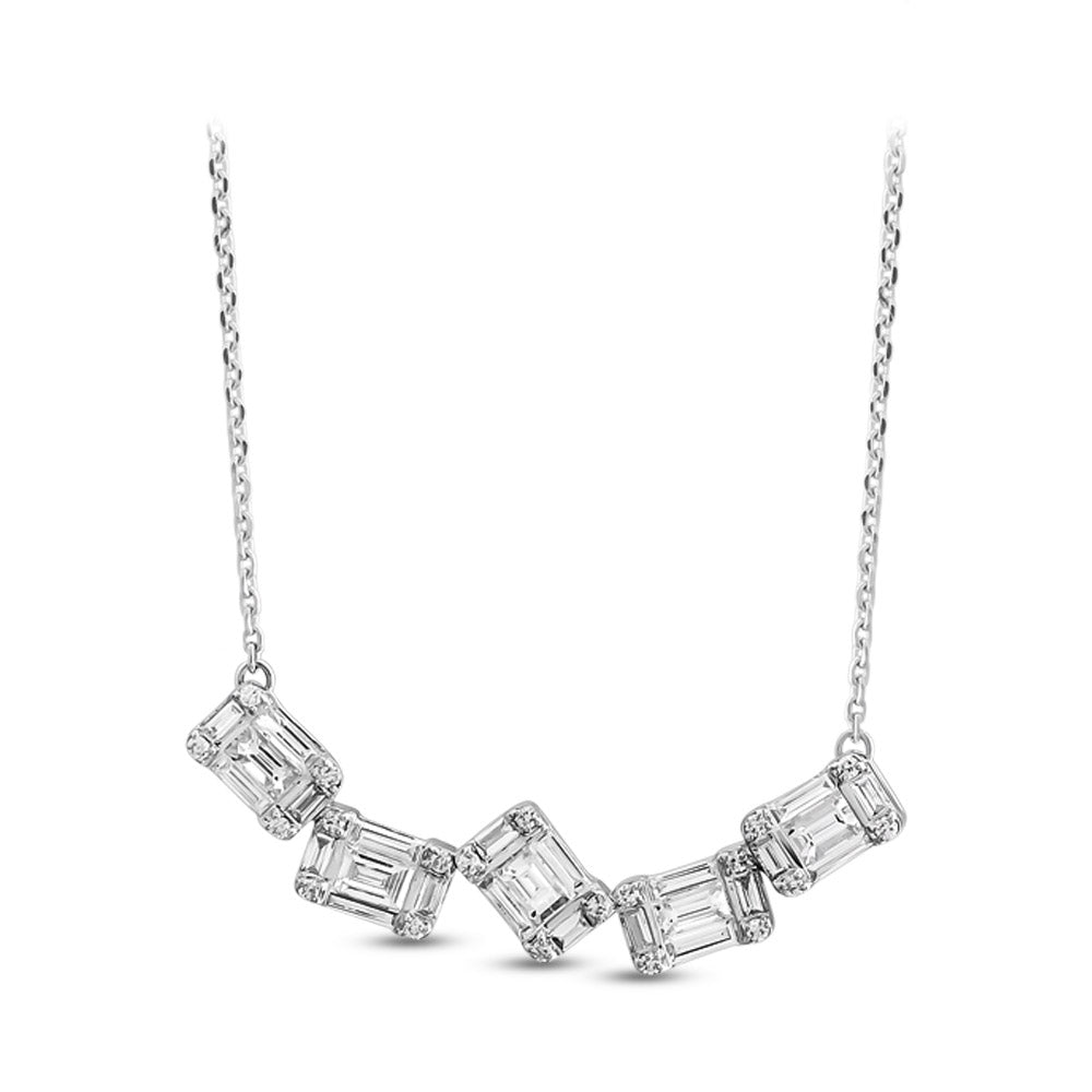 0.60 ct. Baguette Diamant Halskette