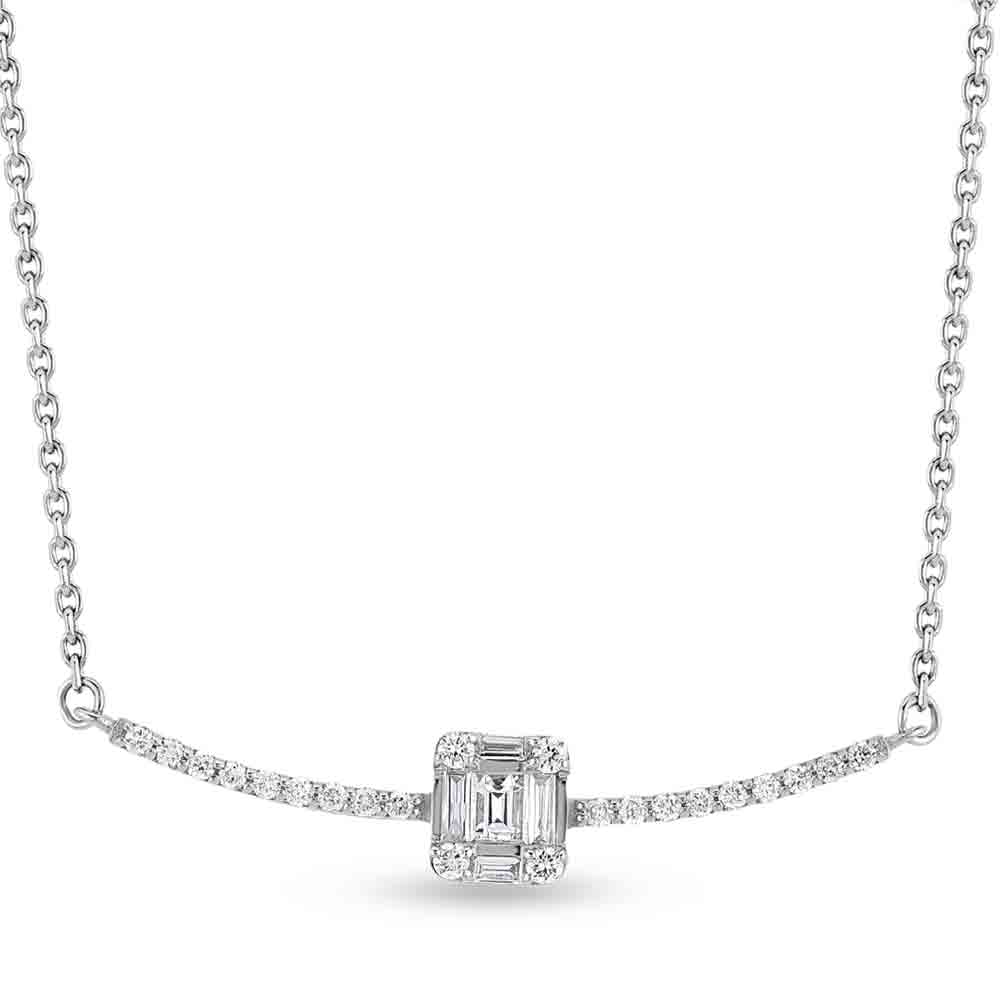 0.21 ct. Baguette Diamant Halskette