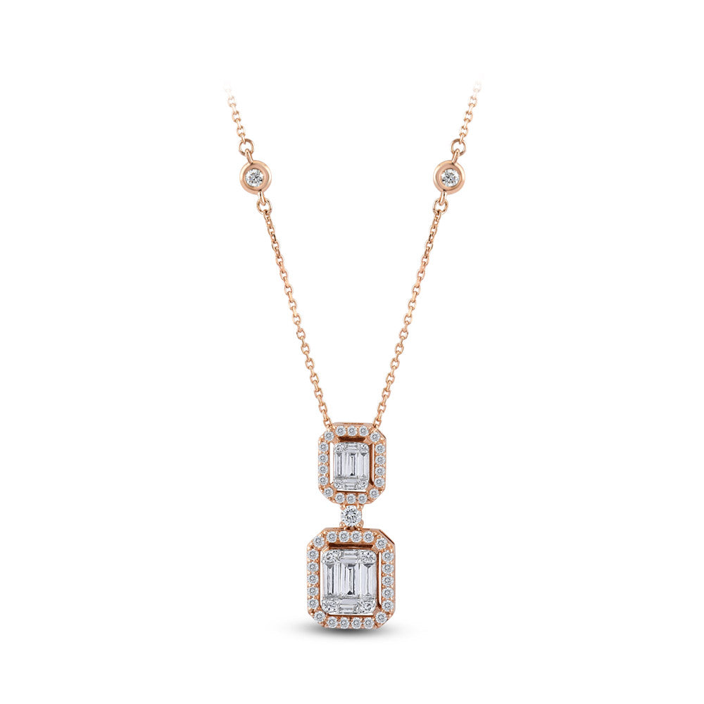 0.80 ct. Baguette Diamant Halskette