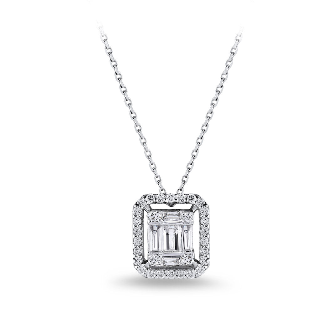 0.17 ct. Baguette Diamant Halskette