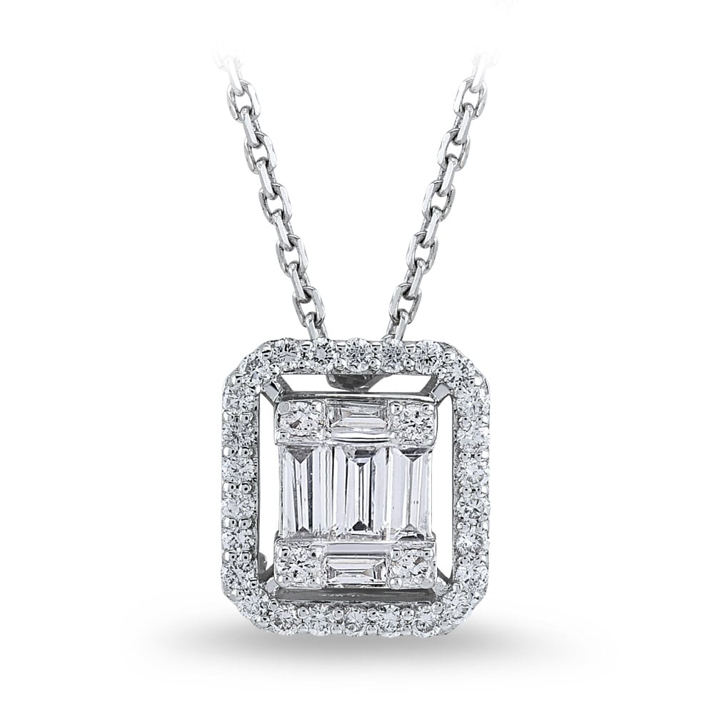 0.32 ct. Baguette Diamant Halskette