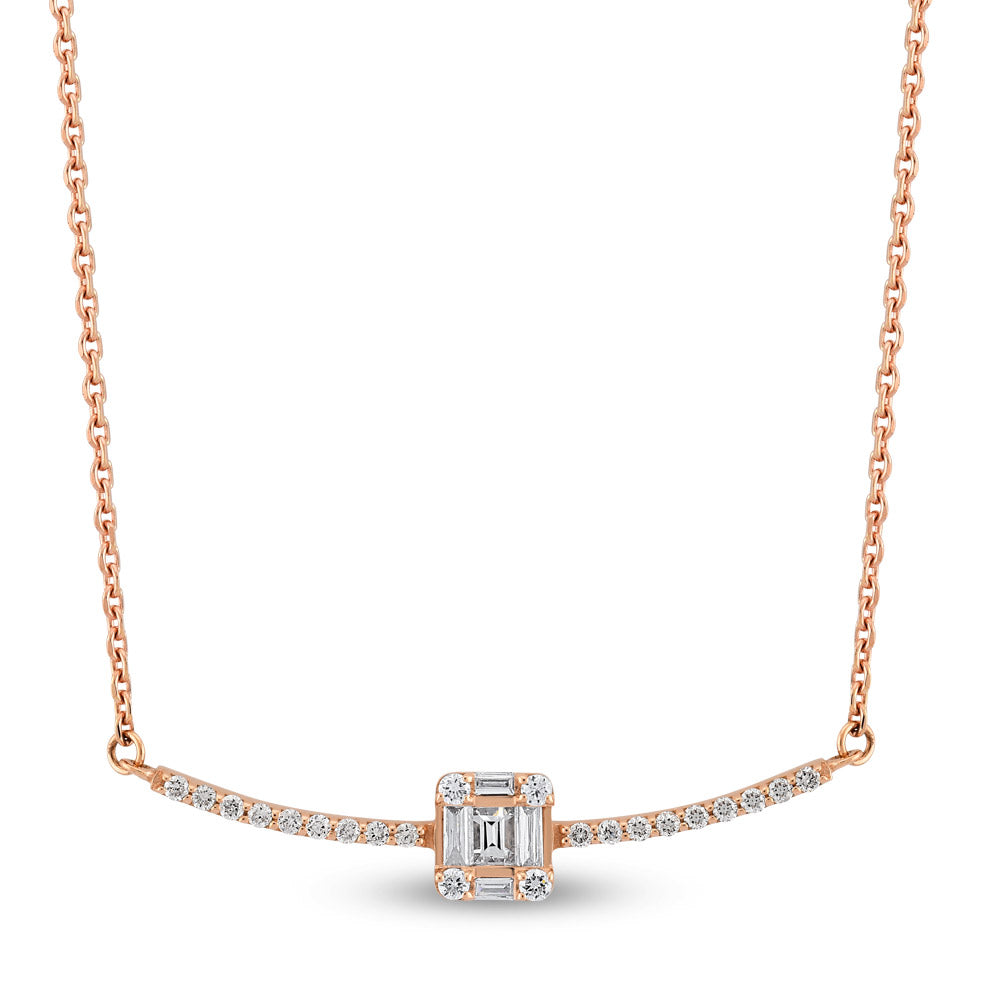 0.21 ct. Baguette Diamant Halskette
