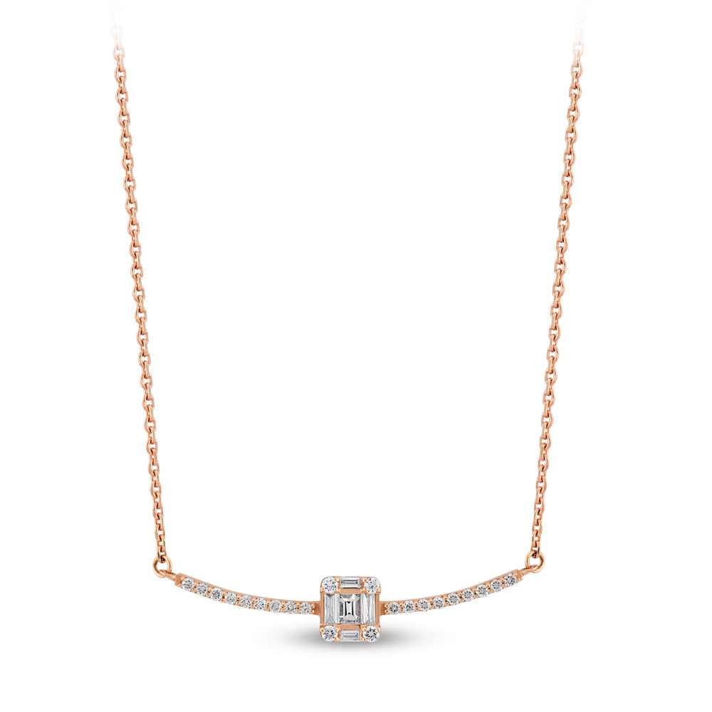 0.21 ct. Baguette Diamant Halskette