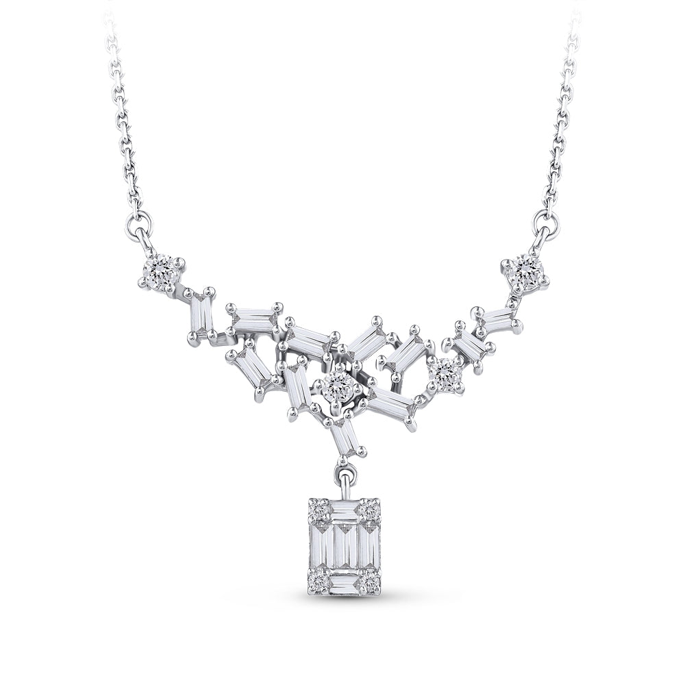 0.42 ct. Baguette Diamant Halskette