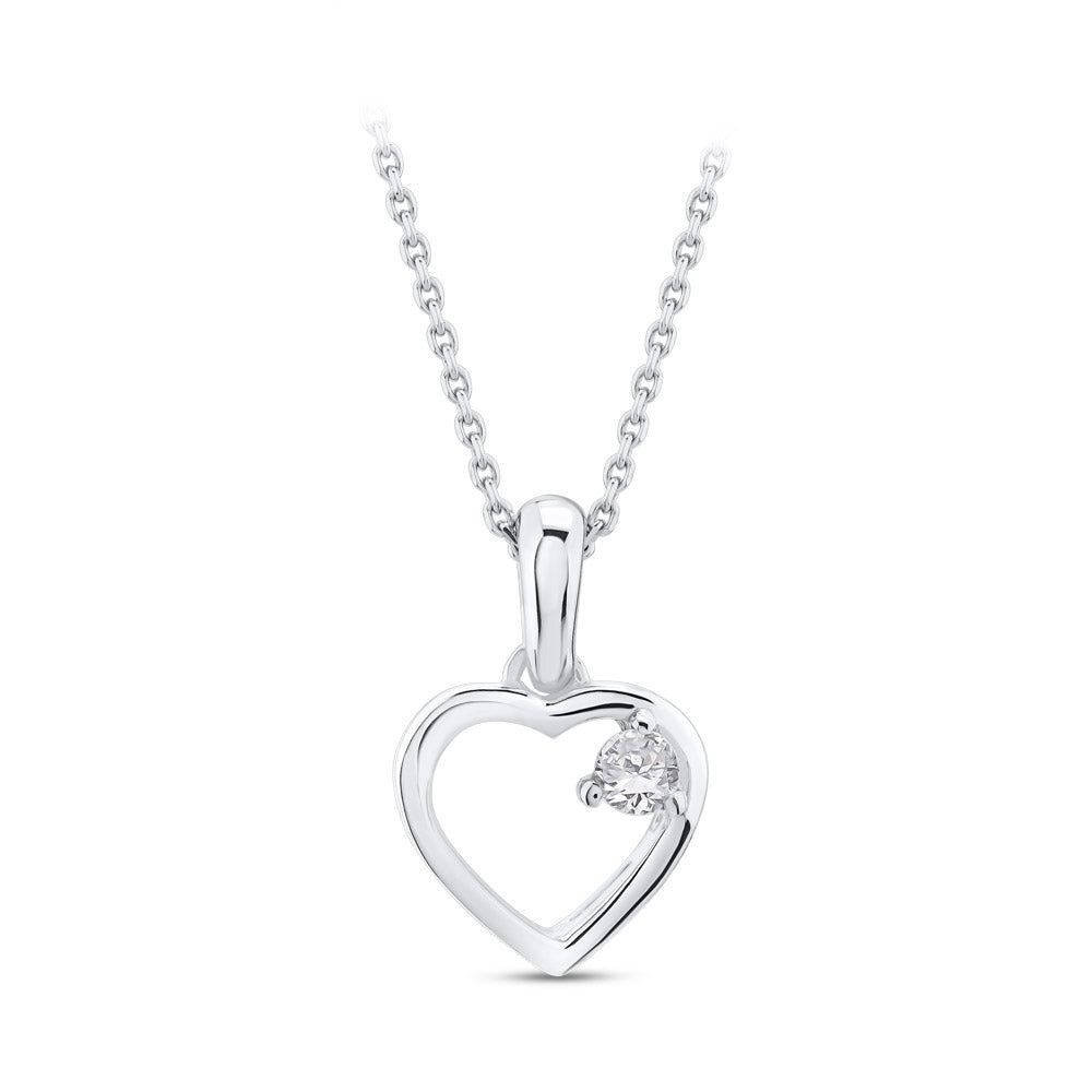 0.04 ct. Herz Anhänger mit Halskette