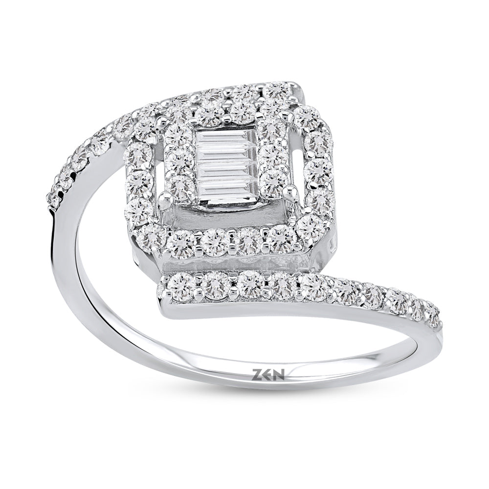 0.55 ct. Baguette Diamantring