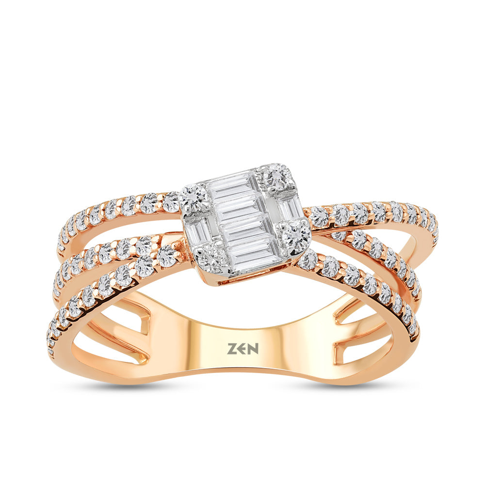 0.56 ct. Baguette Diamantring