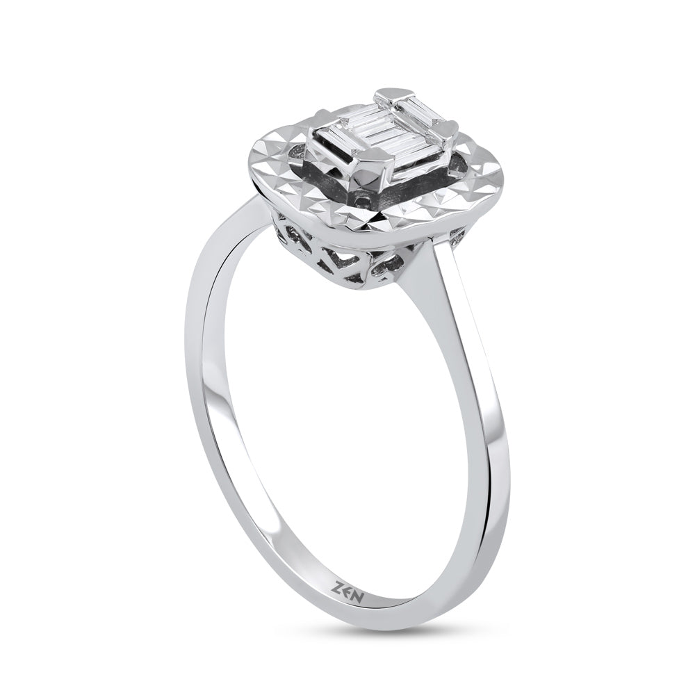0.12 ct. Baguette Diamantring