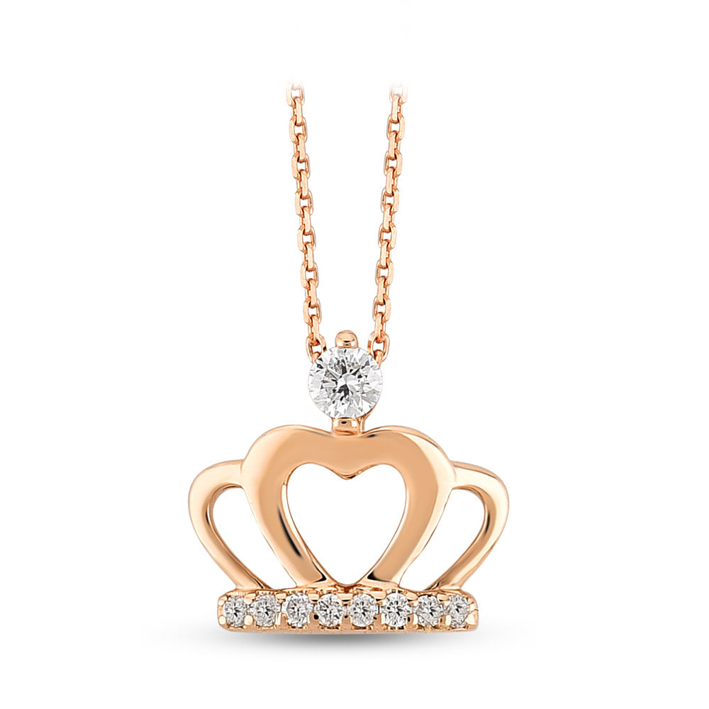 0.07 ct. Krone Diamant Halskette