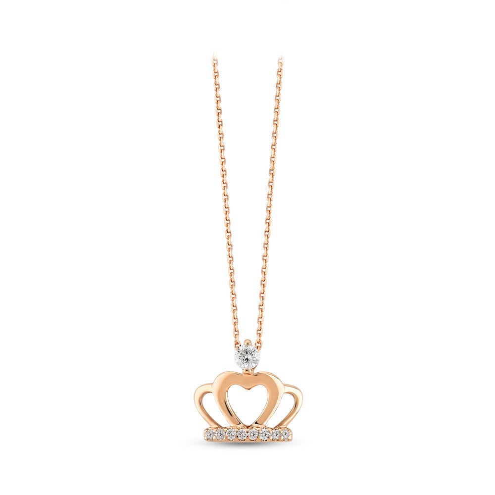 0.07 ct. Krone Diamant Halskette