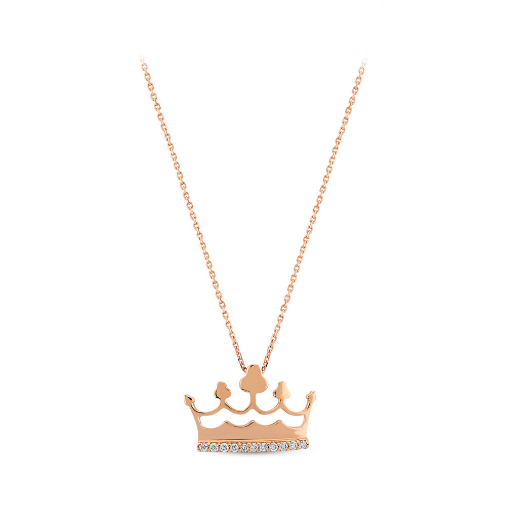 0.05 ct. Krone Diamant Halskette