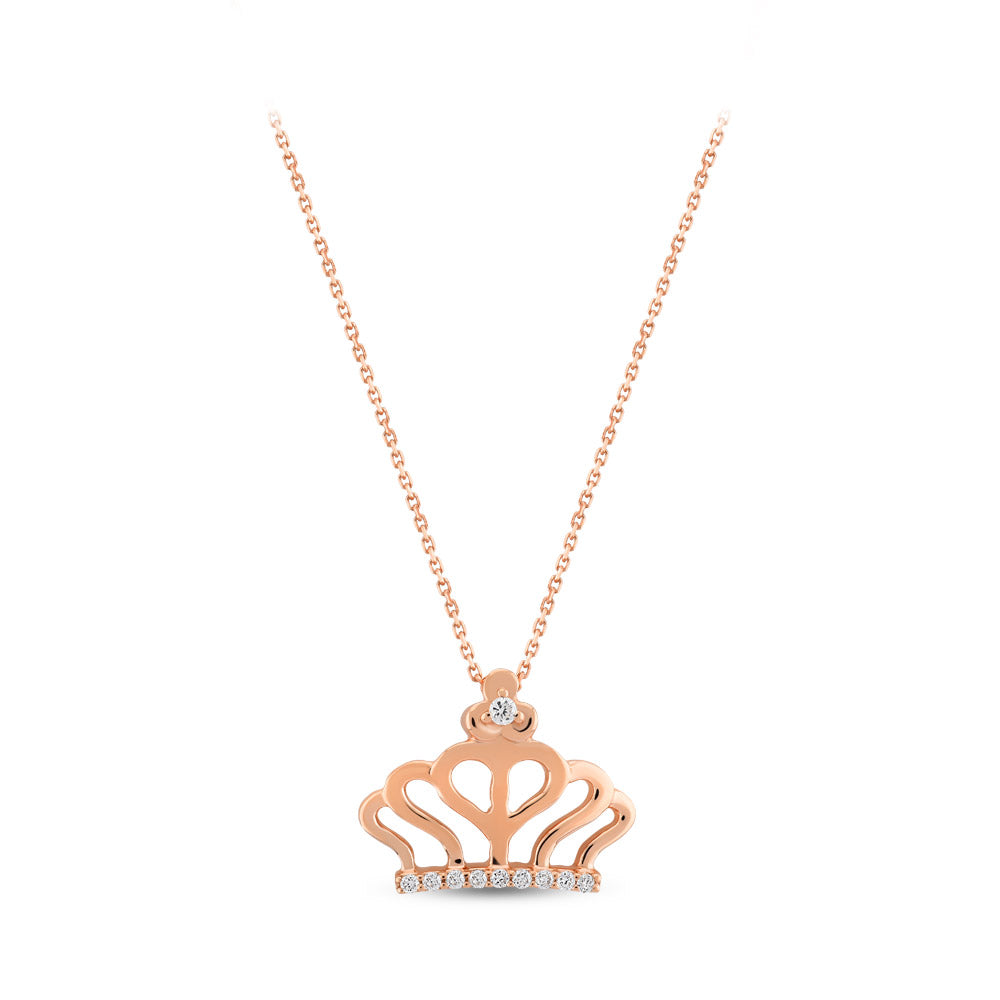 0.05 ct. Krone Diamant Halskette