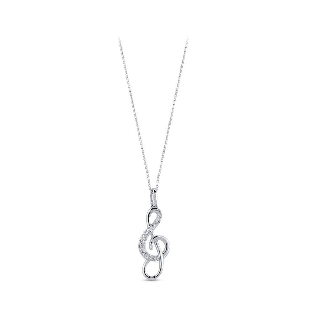0.08 ct. G Schlüssel Anhänger mit Halskette